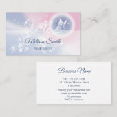 Roze blauwe vlindervlinder visitekaartje (Voorkant / Achterkant)