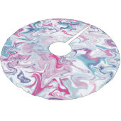 Roze & Blauwe Vloeibare Acryl Geborstelde Polyeste Kerstboom Rok (Gekanteld)