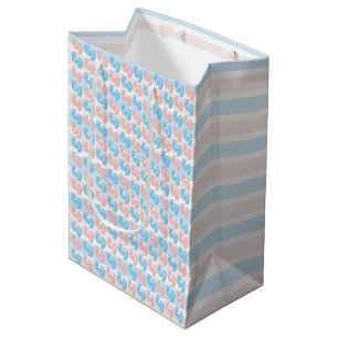 Roze Blauwe Voetafdrukken Doula Cadeau Baby Shower Medium Cadeauzakje