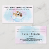 Roze blauwe waterhonden Groomer Appointment Visitekaartje (Voorkant / Achterkant)