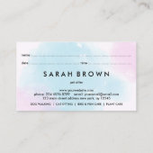 Roze blauwe waterhonden Groomer Appointment Visitekaartje (Achterkant)