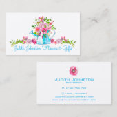 Roze blauwe Waterverf Aangepast Visitekaartje (Voorkant / Achterkant)