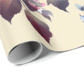 Roze Blauwe Waterverf Abstract Bloemen Goud Cadeaupapier (Rol Hoek)