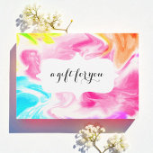 Roze blauwe Waterverf Cadeaubon Kaart