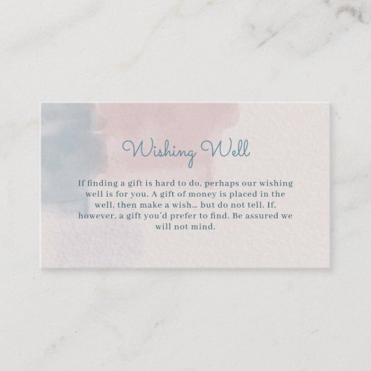 Roze Blauwe Waterverf die goed Behuizing Kaart wen (Voorkant)