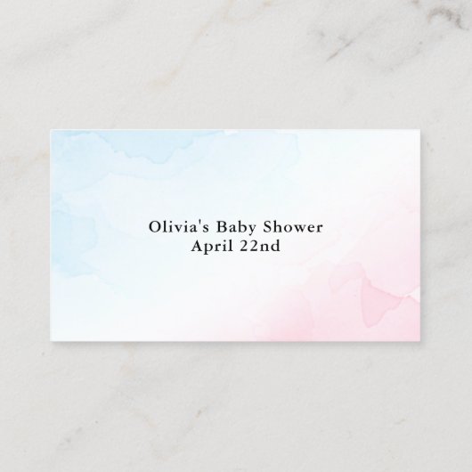 Roze & Blauwe Waterverf Display Douche Inzetstuk K Visitekaartje (Achterkant)