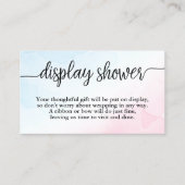 Roze & Blauwe Waterverf Display Douche Inzetstuk K Visitekaartje (Voorkant)