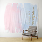 Roze blauwe Waterverf Geslacht Achtergrond Wandkleed (In Situ (horizontaal))