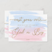 Roze blauwe Waterverf Geslacht Openbaar Kaart (Voorkant / Achterkant)