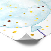 Roze blauwe Waterverf Geslacht Openbaar stembord Poster (Hoek)