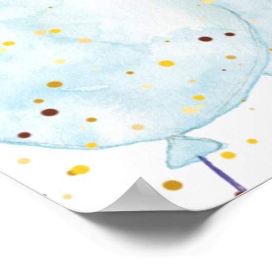 Roze blauwe Waterverf Geslacht Openbaar stembord Poster (Hoek)