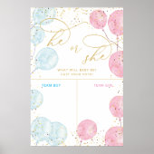 Roze blauwe Waterverf Geslacht Openbaar stembord Poster (Voorkant)