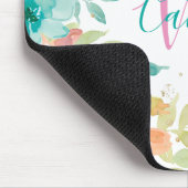 Roze blauwe Waterverf Glitter Monogram Muismat (Hoek)