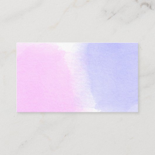 Roze & Blauwe Waterverf Gouden Script Geslacht ont Informatiekaartje (Achterkant)