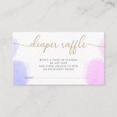 Roze & Blauwe Waterverf Gouden Script Geslacht ont Informatiekaartje (Voorkant)