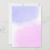 Roze & Blauwe Waterverf Gouden Script Geslacht ont Kaart (Achterkant)