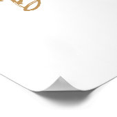 Roze & Blauwe Waterverf Gouden Script Geslacht ont Poster (Hoek)