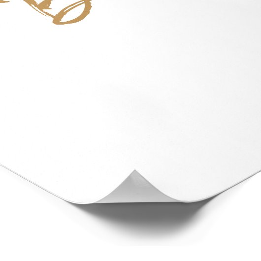 Roze & Blauwe Waterverf Gouden Script Geslacht ont Poster (Hoek)