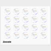 Roze & Blauwe Waterverf Gouden Script Geslacht ont Ronde Sticker (Vel)