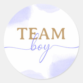 Roze & Blauwe Waterverf Gouden Script Geslacht ont Ronde Sticker