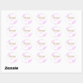 Roze & Blauwe Waterverf Gouden Script Geslacht ont Ronde Sticker (Vel)