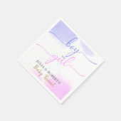 Roze & Blauwe Waterverf Gouden Script Geslacht ont Servet (Hoek)