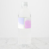 Roze & Blauwe Waterverf Gouden Script Geslacht ont Waterfles Etiket (Achterkant)