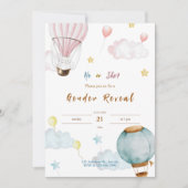 Roze Blauwe Waterverf Illustratieve Genderonthulli Kaart (Voorkant)