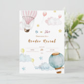 Roze Blauwe Waterverf Illustratieve Genderonthulli Kaart (Staand voorkant)