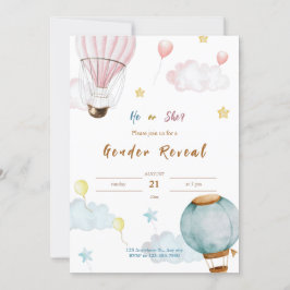 Roze Blauwe Waterverf Illustratieve Genderonthulli Kaart