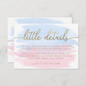 Roze blauwe Waterverf Kleine details Kaart invoege (Voorkant / Achterkant)