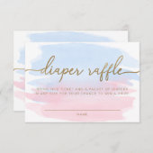 Roze blauwe Waterverf luier Raffle Ticket Informatiekaartje (Voorkant / Achterkant)