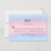 Roze Blauwe Waterverf Minimale RSVP Notitiekaartje (Voorkant)