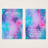 Roze, blauwe Waterverf, oorscherm Visitekaartje (Voorkant /achterkant)