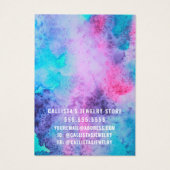 Roze, blauwe Waterverf, oorscherm Visitekaartje (Achterkant)