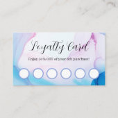 Roze & Blauwe Waterverf Professionele Loyaliteit Visitekaartje (Voorkant)