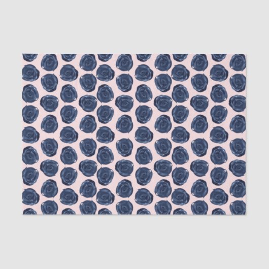 Roze blauwe Waterverf Roos wijnstokken bruiloft Tissuepapier (Voorkant)