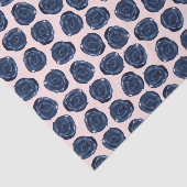 Roze blauwe Waterverf Roos wijnstokken bruiloft Tissuepapier (Detail)