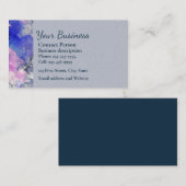  Roze Blauwe Waterverf Stof Kunst Modern Busi Visitekaartje (Voorkant / Achterkant)