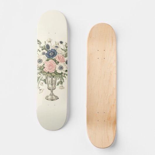 Roze blauwe Waterverf Verf Muziek Opmerking Treble Persoonlijk Skateboard (Voorkant)