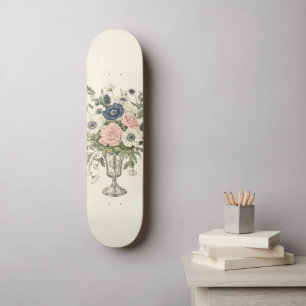 Roze blauwe Waterverf Verf Muziek Opmerking Treble Persoonlijk Skateboard