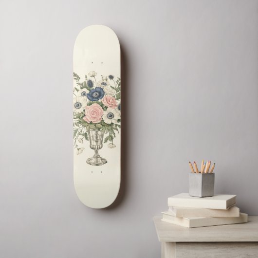 Roze blauwe Waterverf Verf Muziek Opmerking Treble Persoonlijk Skateboard (Muurkunst)