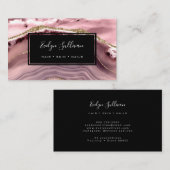 roze blauwe waterverf visitekaartje (Voorkant / Achterkant)