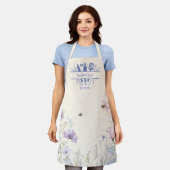 Roze blauwe wilde bloemen bijen schort (Gedragen)