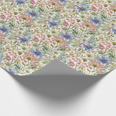 Roze Blauwe Wilde Bloemen Bruidsfeest Babyfeest Cadeaupapier (Hoek)