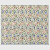 Roze Blauwe Wilde Bloemen Bruidsmeisjespicknick Ba Cadeaupapier (Vlak)