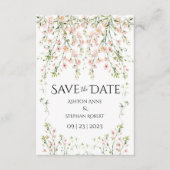Roze blauwe wilde bloemen Elegant Floral Wedding Save The Date (Voorkant)