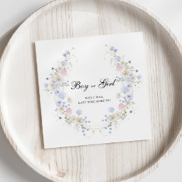 Roze & Blauwe Wildflower Jongen of Meisje Geslacht Servet