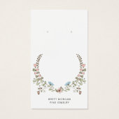 Roze Blauwe Wildflower Laurel Aardscherm Kaarten Visitekaartje (Voorkant)