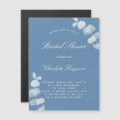 Roze blauwe witte eucalyptusluxe vrijgezellenfeest magnetische uitnodiging (Voorkant / Achterkant)